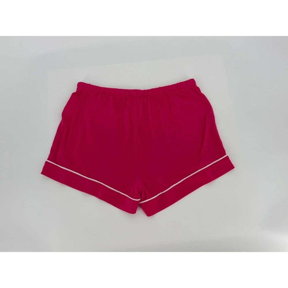 J.Crew Girls Pink Pajama Shorts White Piping Lyocell Blend Loungewear Size S